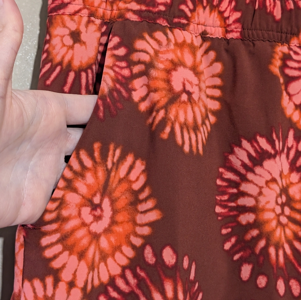 Toad&Co,Sunkissed Weekend Pull-On Skort, Orange Tie Dye,Size:M - Picture 4 of 5